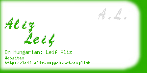 aliz leif business card